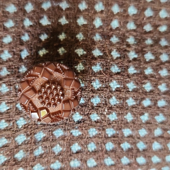 Vintage Liz Claiborne Brown Textured Double-Breasted Blazer - Picture 12 of 15